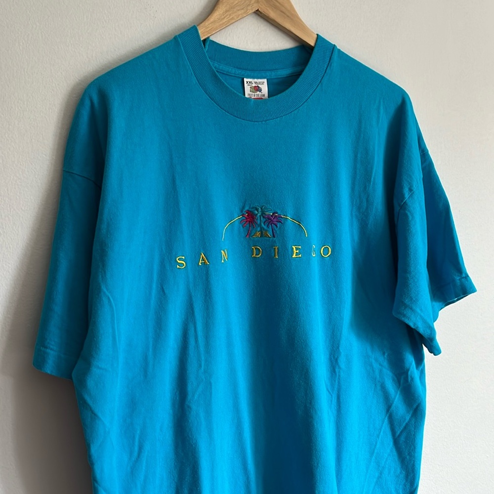 Vintage San Diego T-Shirt / XXL / Single Stitch / 90s / Teal